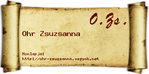 Ohr Zsuzsanna névjegykártya